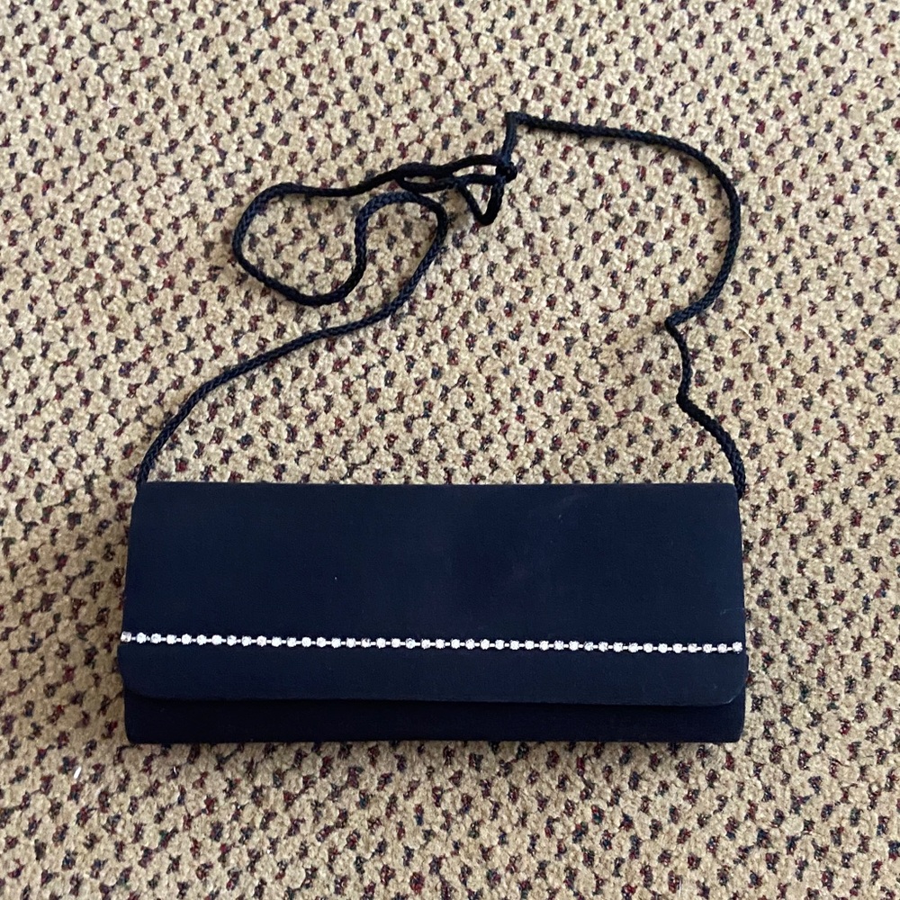 Chic Black Clutch with Silver Accents